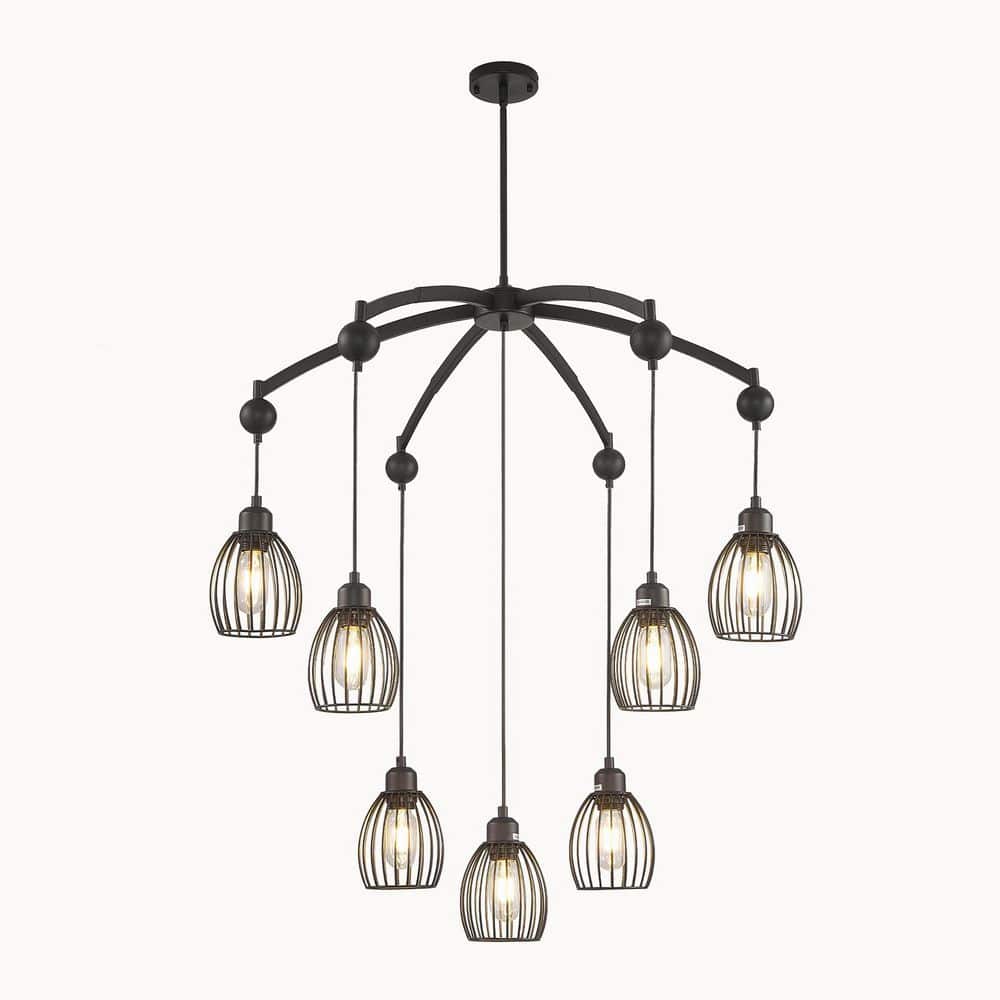 GrapeLantern 7-Light Black Finish Lantern Chandeliers for Kitchen and living room with No Bulbs included price history on PriceWatchPro