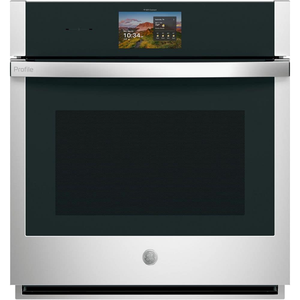 GE Profile 27 in. Smart Built-In Convection Single Wall Oven with No Preheat Air Fry, Precision Cooking, and Microphone