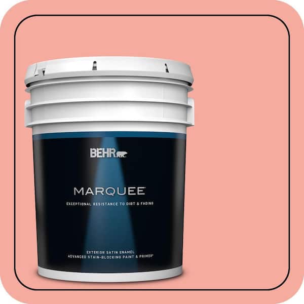 BEHR MARQUEE 5 gal. #190D-4 Rosy Outlook Satin Enamel Exterior Paint & Primer