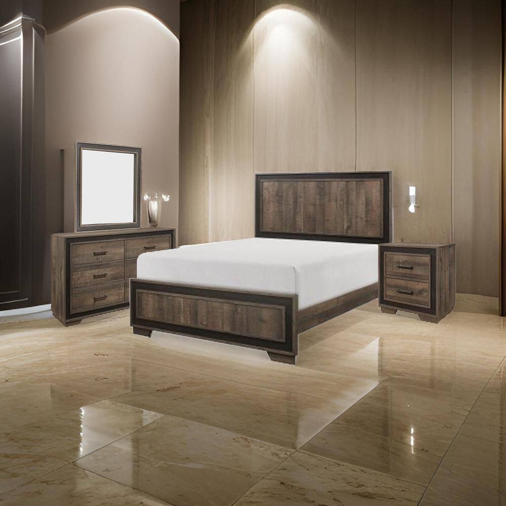 Shelli 4-Piece Mahogany Brown Queen Engineered Wood Bedroom Set