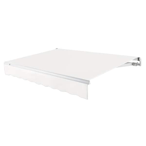AWNTECH 12 ft. Maui Left Motorized Patio Retractable Awning (120 in. Projection) White