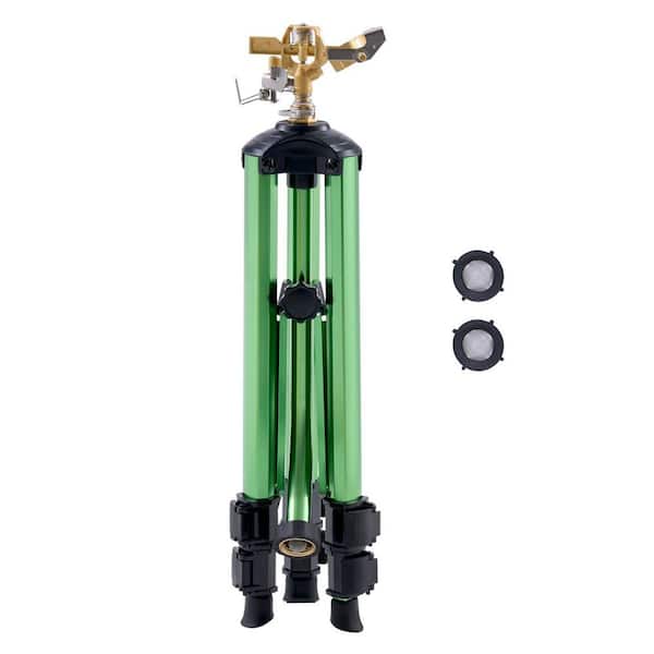Impact Sprinkler, Tripod Base, Sprinkler System Featuring Brass Head, 3/4 in. Dia x 3 ft., 360° Coverage