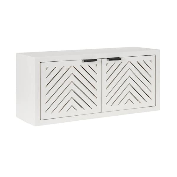 Mezzeta 30 in. W x 10 in. D White WoodCabinet Decorative Wall Shelf