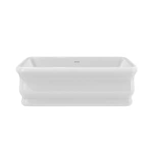 Crest 70-7/8 in. L x 32-2/3 in. W x 23-5/8 in. H Freestanding Soaking Acrylic Bathtub, White Drain