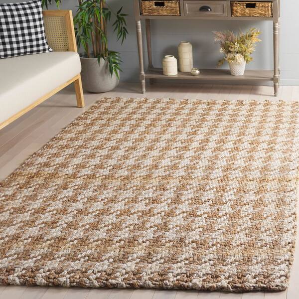 Natural Fiber 5 ft. x 8 ft. Natural/Bleach Houndstooth Area Rug