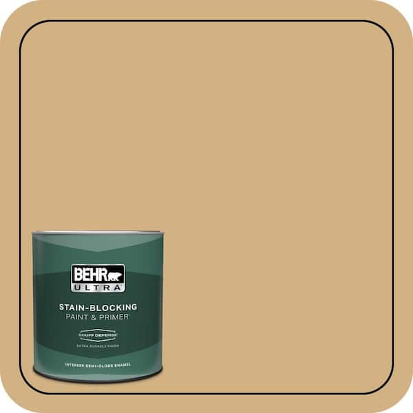 BEHR ULTRA 1 qt. #QE-29 Light Oak Extra Durable Semi-Gloss Enamel Interior Paint & Primer