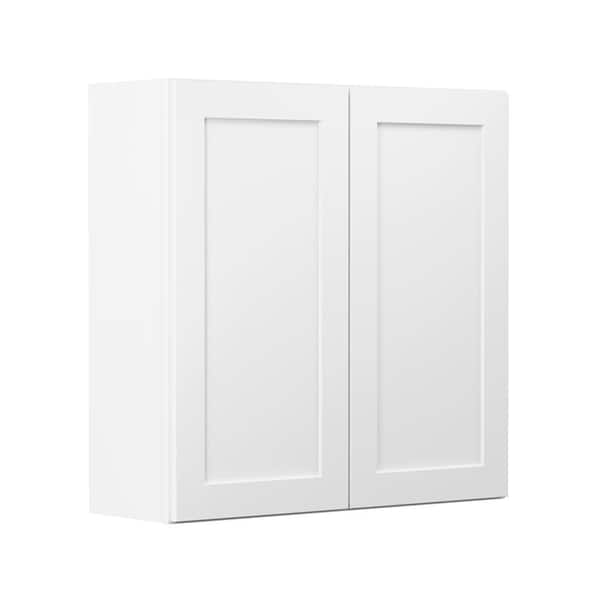 Hampton Bay Denver White Painted Shaker Stock Ready to Assemble Wall Kitchen Cabinet (33 in. x36 in x12 in)