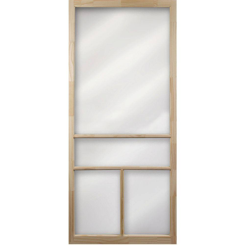 Columbia Mfg. 36 in. x 80 in. Wood Natural T-Bar Screen Door 2120000002 ...