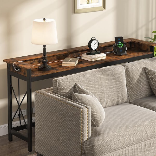 Long Sofa Console Table With Outlets