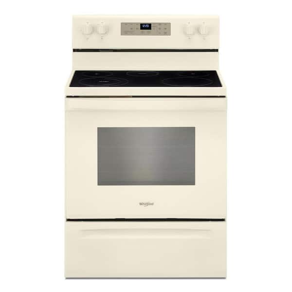 Whirlpool 30 in. 5.3 cu. ft. Electric Range with 5-Elements and Frozen Bake Technology in Biscuit