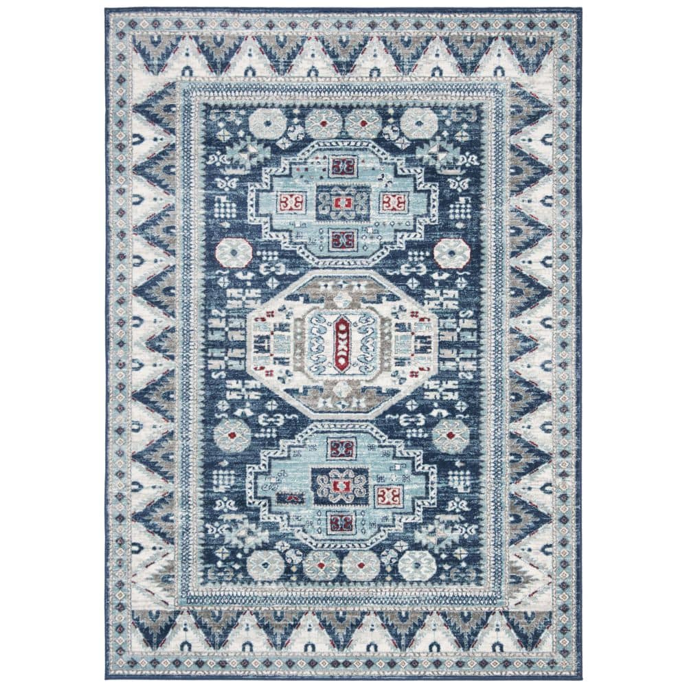 Grand Kazak Red Square 72" x 48" Synthetic Easy-Care Rug