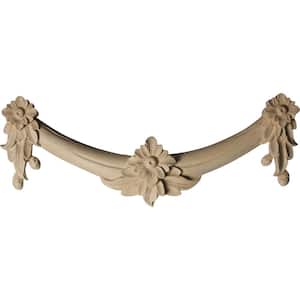 1-3/8 in. x 16-1/8 in. x 6 in. Alder Medium Floral Swag