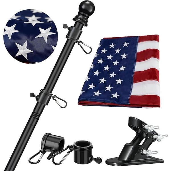 4x6 ft. American Flag with Pole Kit Includes 6ft Tangle Metal Flag Pole