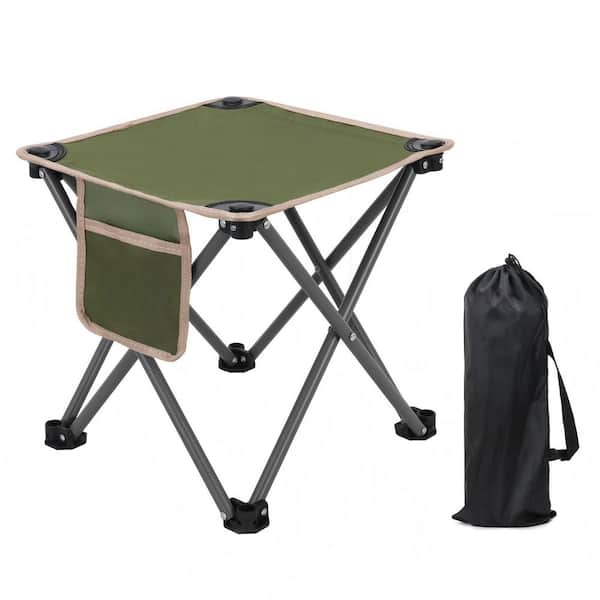 13.5 in. Folding Camping Stool with Portable for Camping, Fishing, Hiking, Gardening and Beach, Green (1-Pack)