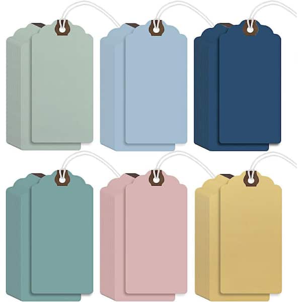 Unbranded 60 Pcs Large Paper Gift Tags with Strings Attached 4.73 x 2.36 in. Cardboard Manila Tags for Price & DIY Labels