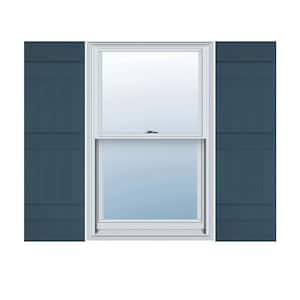 14 in. x 71 in. Lifetime Vinyl Standard Four Board Joined Board and Batten Shutters Pair Classic Blue