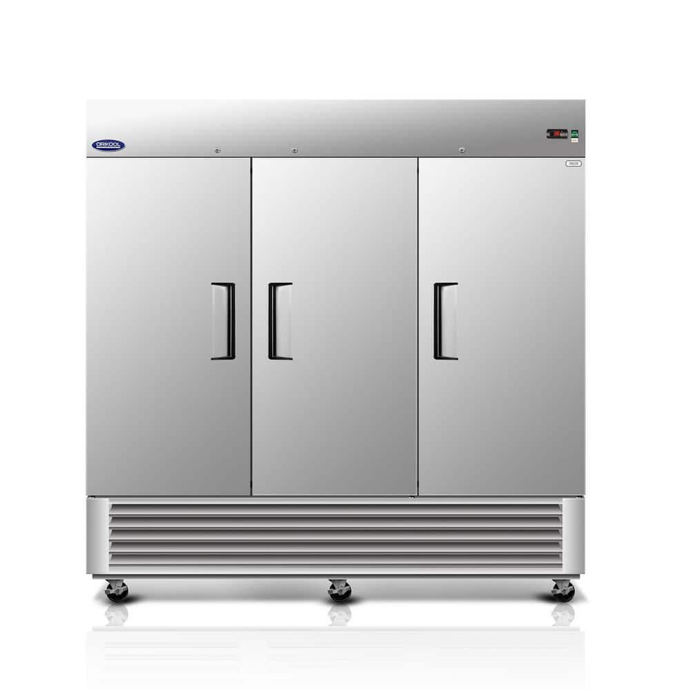 80 in. 56.5 cu. ft. Commercial Upright Merchandiser Refrigerator in Black with 3-Tempered Glass Door