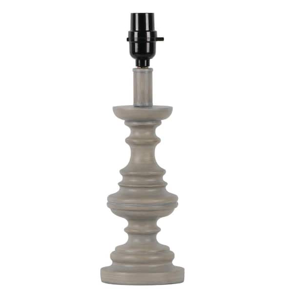 Hampton Bay Mix and Match 14.25 in. H Nantucket Gray Accent Lamp Base