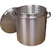 60 qt. Aluminum Stock Pot in Silver with Lid