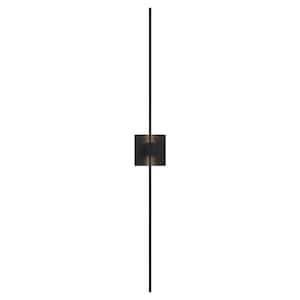 Parker Modern 2-Light Black Integrated LED Wall Sconce with White Lens