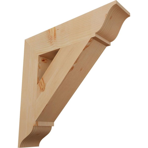 Ekena Millwork 5.5 in. x 28 in. x 28 in. Douglas Fir Traditional Smooth Bracket