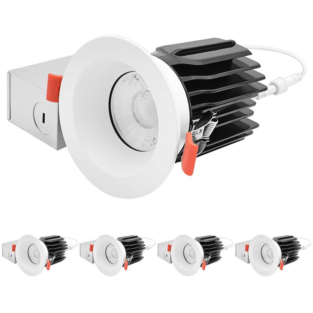 3 in. Integrated LED Regressed Canless Spotlight Plus Round White Trim,5CCT,15W,1250LM,CRI90,Dimmable 60° Beam 4 Pack price history on PriceWatchPro