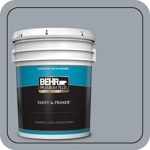 BEHR PREMIUM PLUS 5 gal. #MQ5-22 Rainmaster Satin Enamel Exterior Paint & Primer