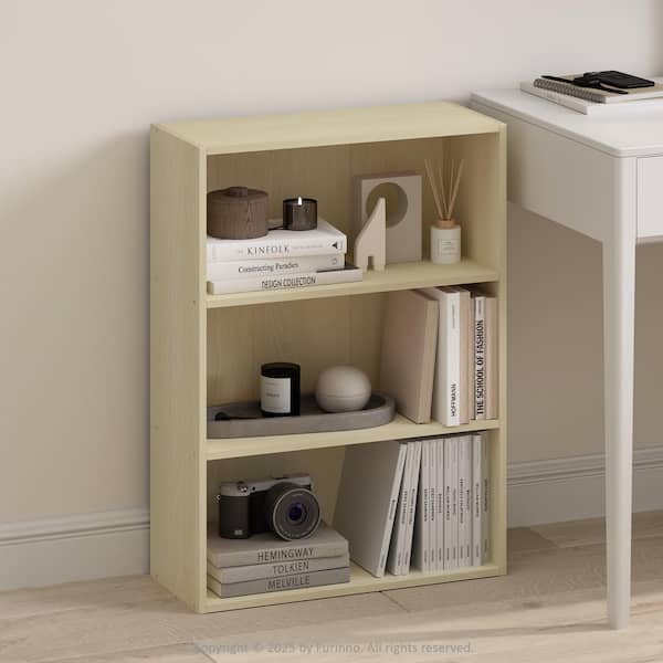 Furinno Simple 31.5 in. Tall Steam Beech Wood 3-Shelf Bookcase