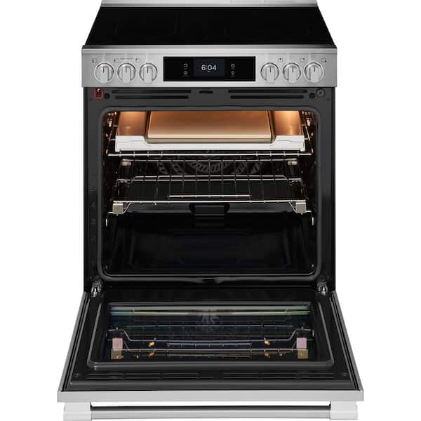Professional 30 in. 5-Elements Slide-In Electric Range in Stainless Steel with Stone-Baked Pizza