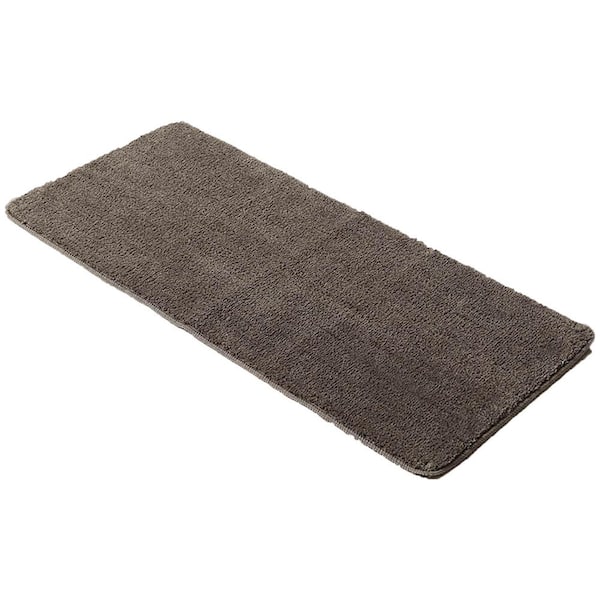 EVIDECO French home goods Brown 20 in. x 48 in. Polyester Microfiber Bath Mat Runner Rug