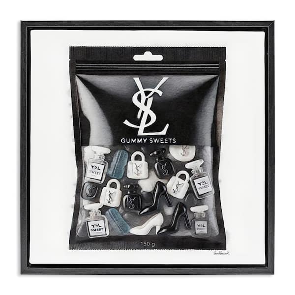 Stupell Industries Black Glam Candies by Amanda Greenwood Black Floater Frame Abstract Graphic Art Print 18 in. x 18 in.