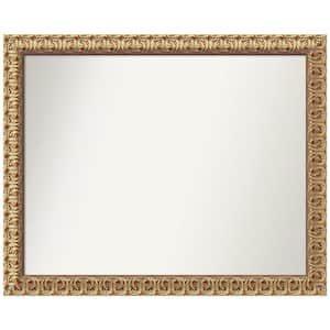 Florentine Gold 31.5 in. W x 25.5 in. H Rectangle Non-Beveled Wood Framed Wall Mirror in Gold