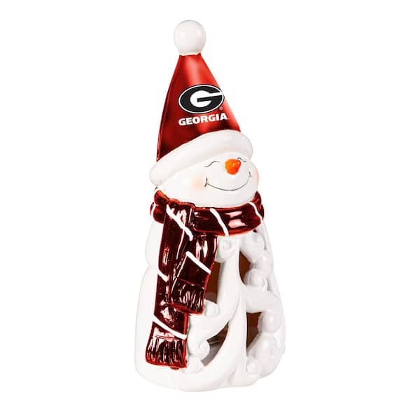 University of Georgia Snowman LED Christmas Garden Statuary, 8 in.