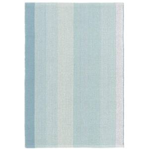 DASH & ALBERT Shore Stripe Handwoven Cotton Sky Blue 3 ft. x 12 ft ...