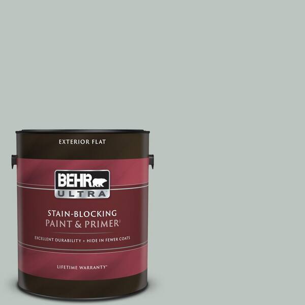 BEHR ULTRA 1 gal. #ICC-47 Pewter Tray Flat Exterior Paint & Primer