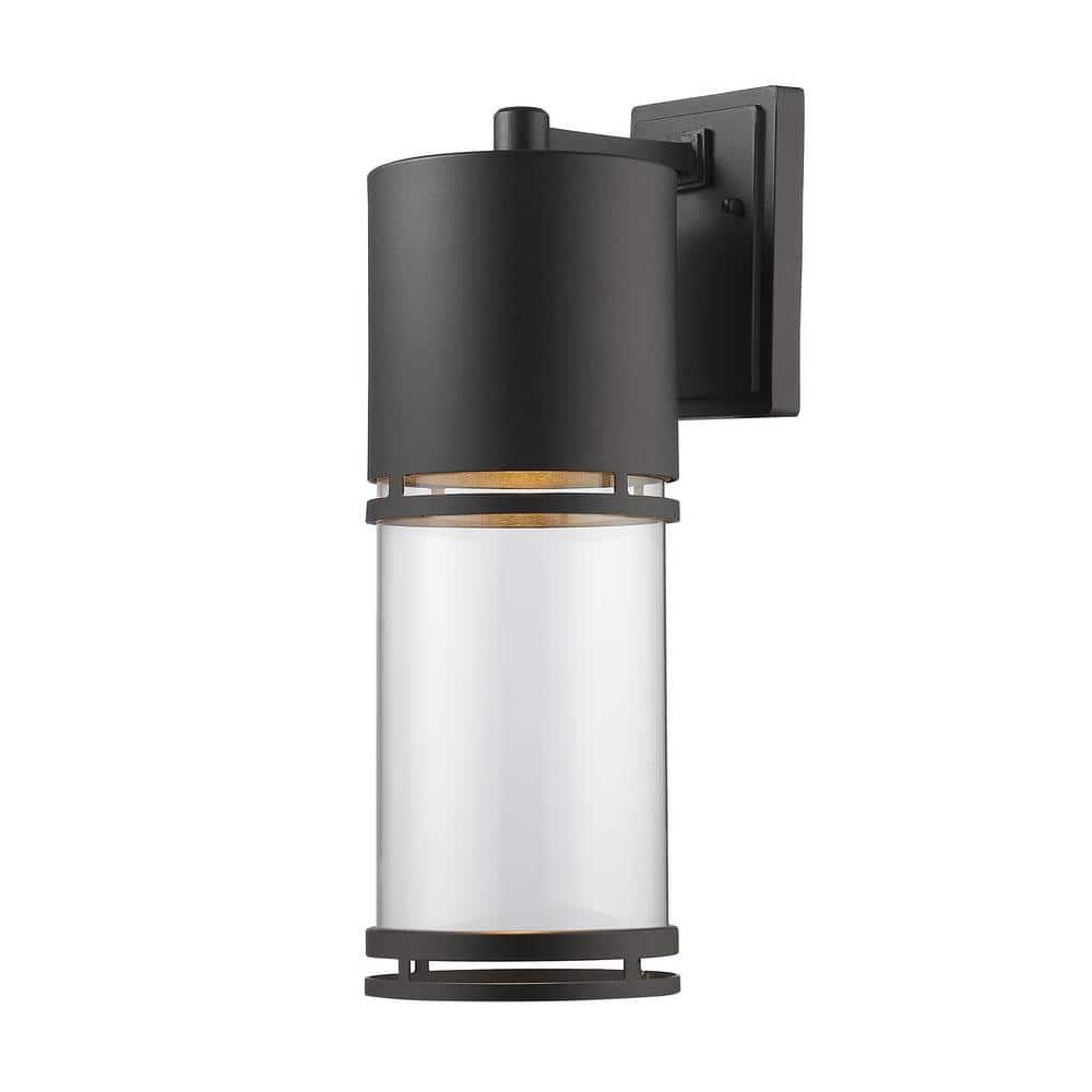 Luminata Black Outdoor Hardwired Wall Sconce with Integrated LED