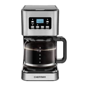 12- Cup Programmable Coffee Maker Electric Brewer Digital Display w/Auto-Brew Reusable Filter Stainless Steel