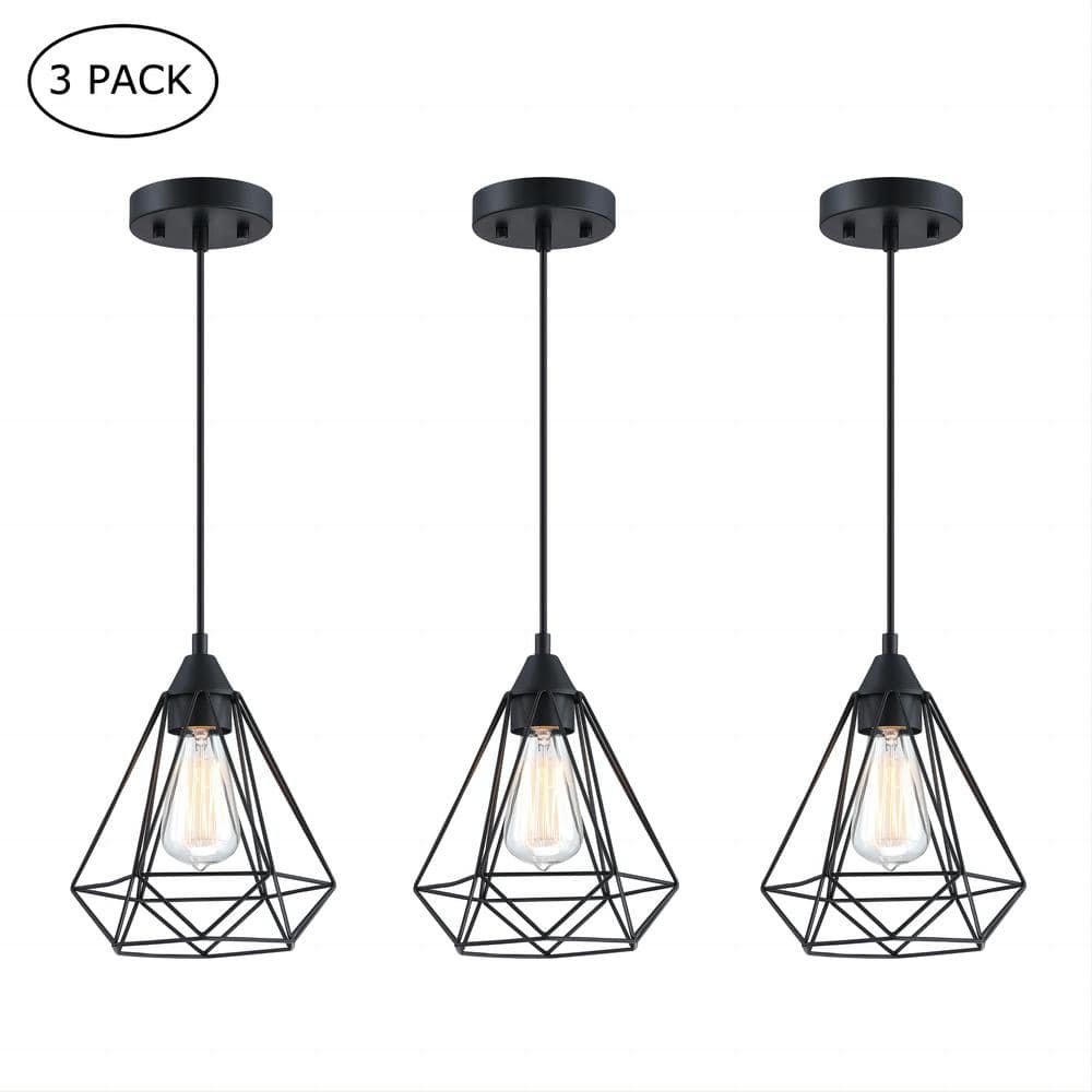 Alfa 1-Light Cage Mini Pendant Light with Matte Black Finish（3-pack） price history on PriceWatchPro