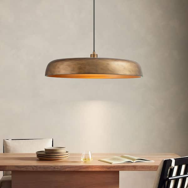 Camryn 1-Light Modern Vintage Antique Brown Dome Pendant Light