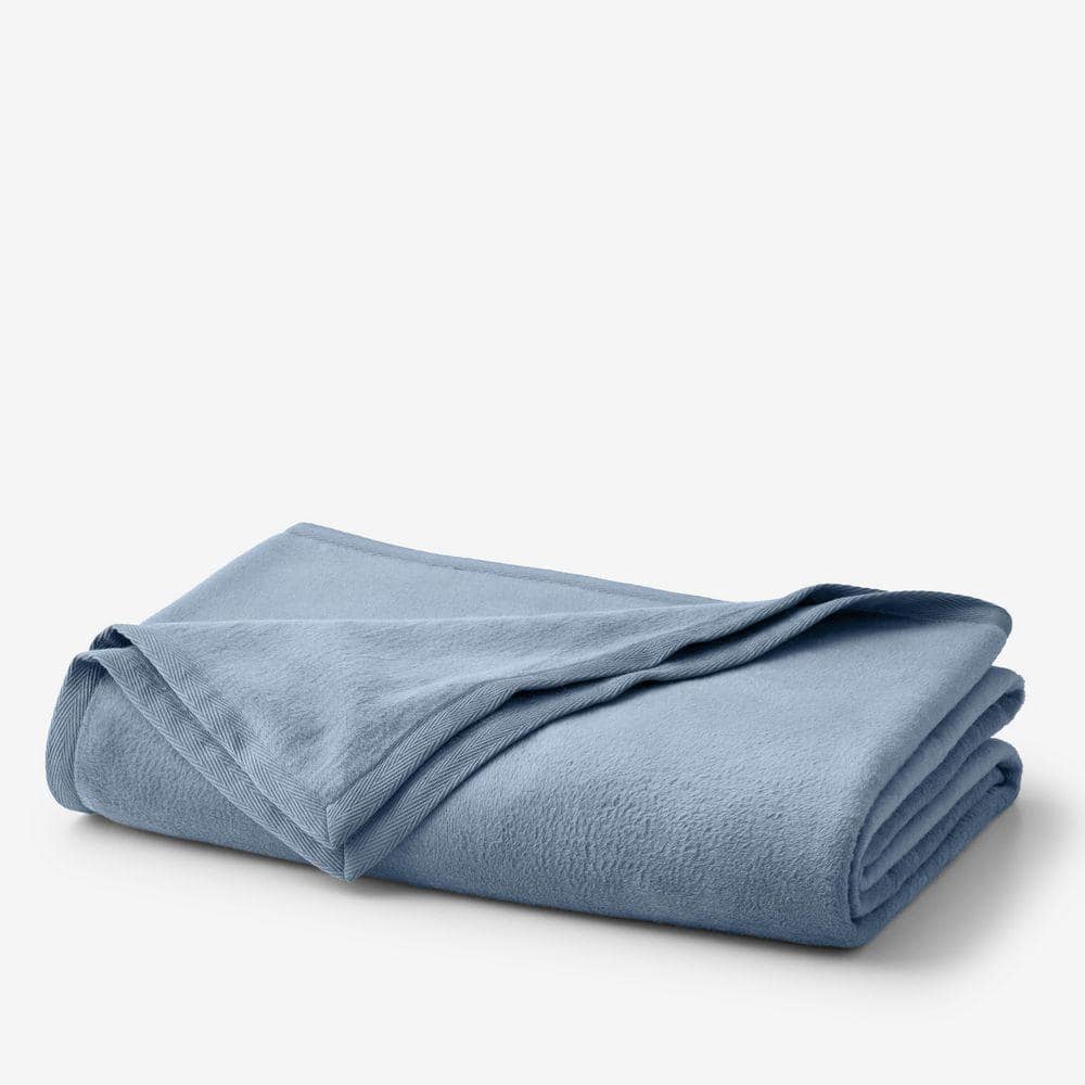 The Company Store Company Cotton Acrylic Fleece Collection Smoke Blue ...