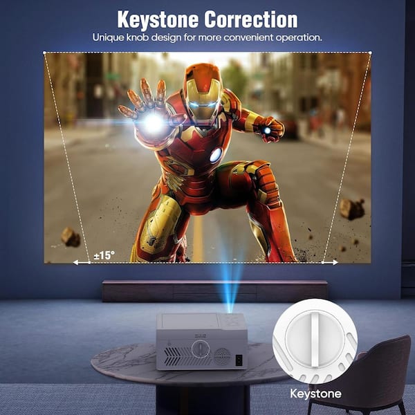 Lukyamzn 1920 x 1080 Full HD Bluetooth Mini Projector with 9500