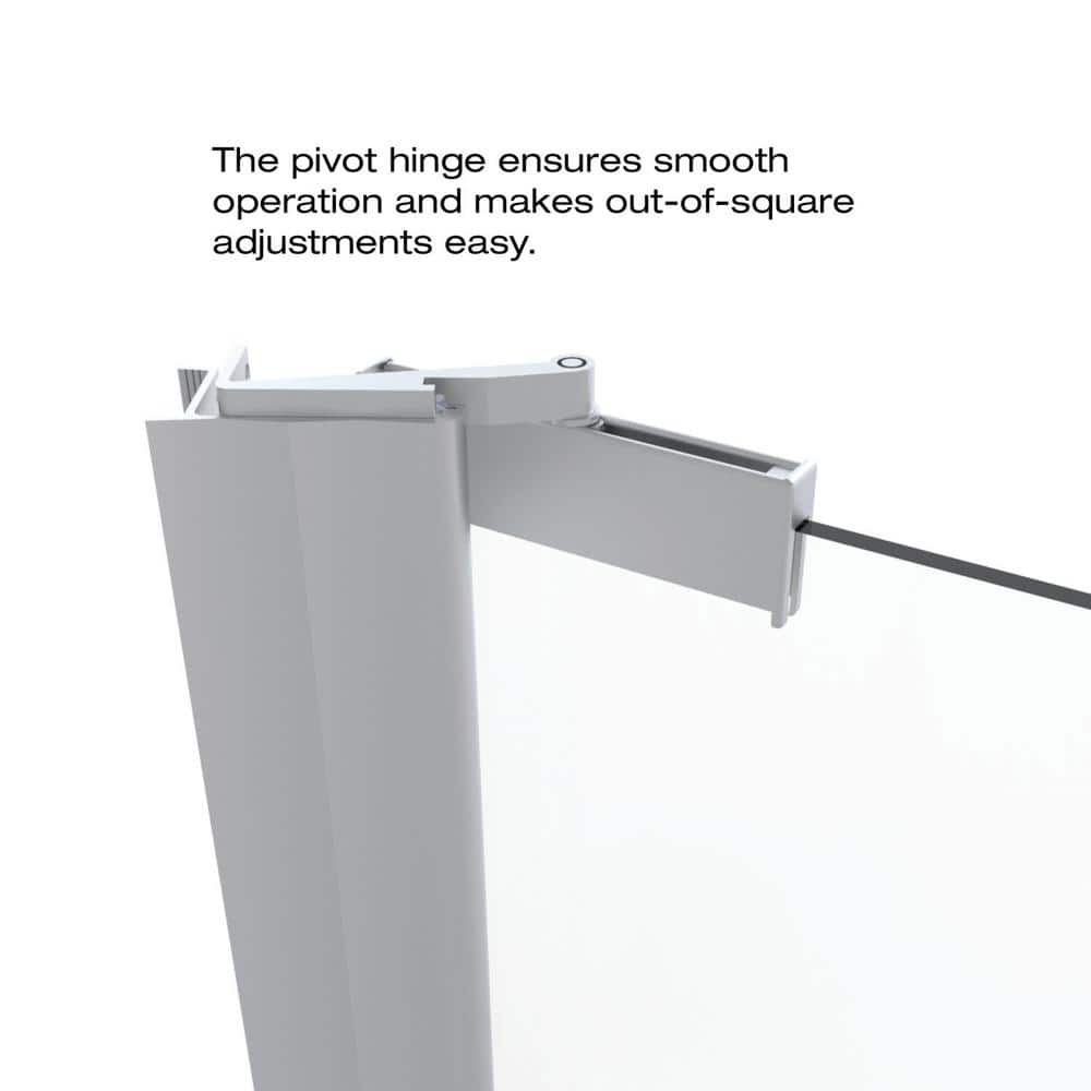 Armon 28" x 66" Brushed Nickel Semi-Frameless Pivot Shower Door