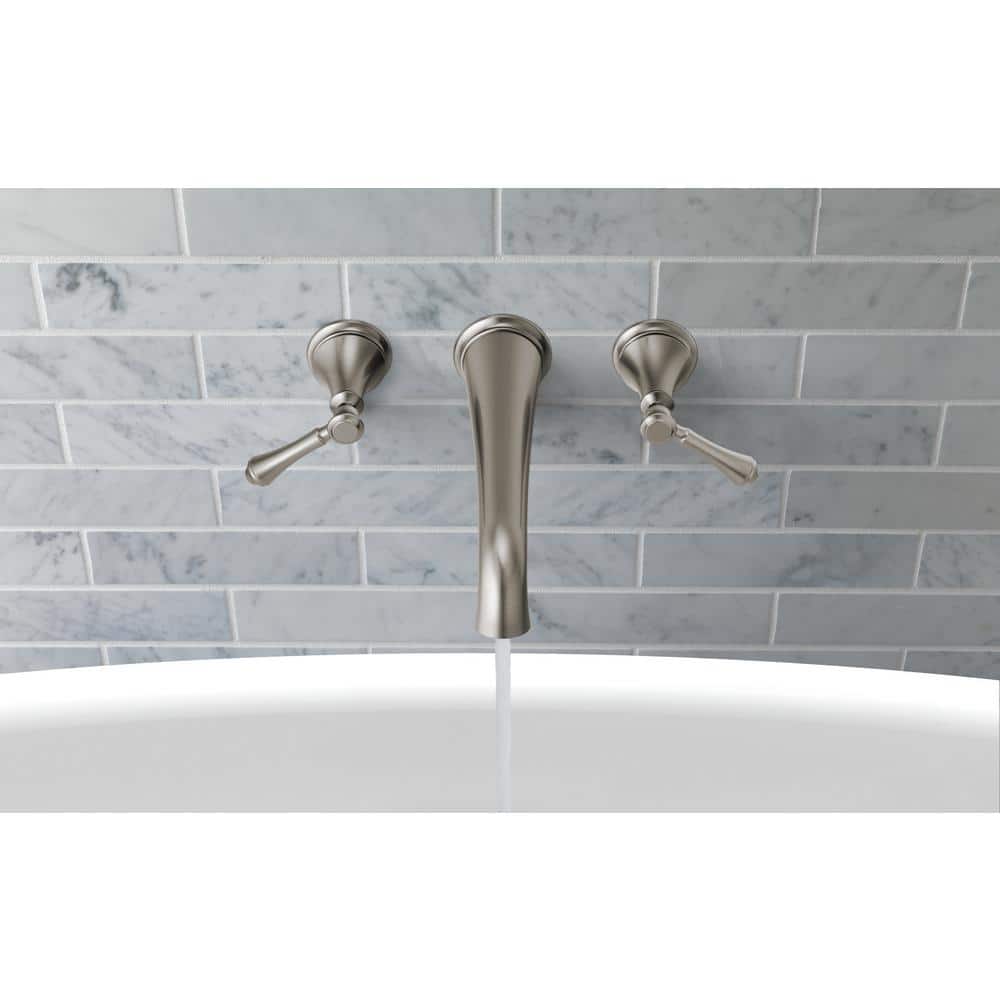 Stainless Steel Wall Mounted Double Handle Tub Faucet