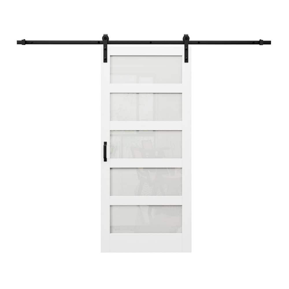 Reviews for ARK DESIGN 36 in. x 96 in. 5-Lites with Frosted Glass White ...