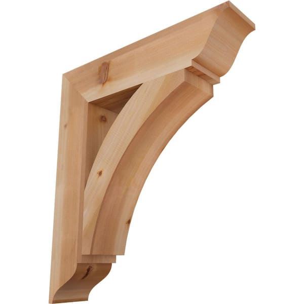 Ekena Millwork 5.5 in. x 32 in. x 28 in. Western Red Cedar Thorton Traditional Smooth Bracket