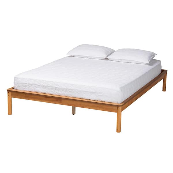Efren Brown Wood Frame Full Platform Bed Frame