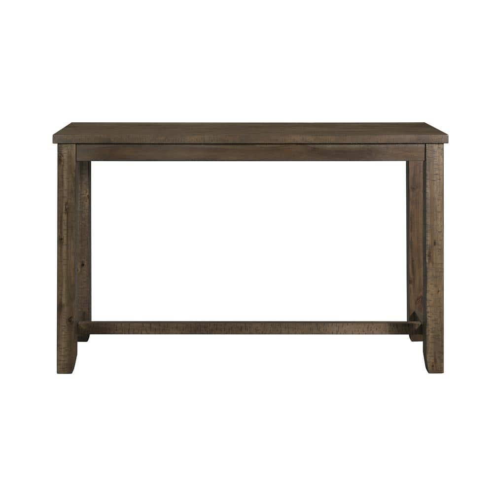 Gray Transitional Rectangular Pub Table Set with 4 Chairs