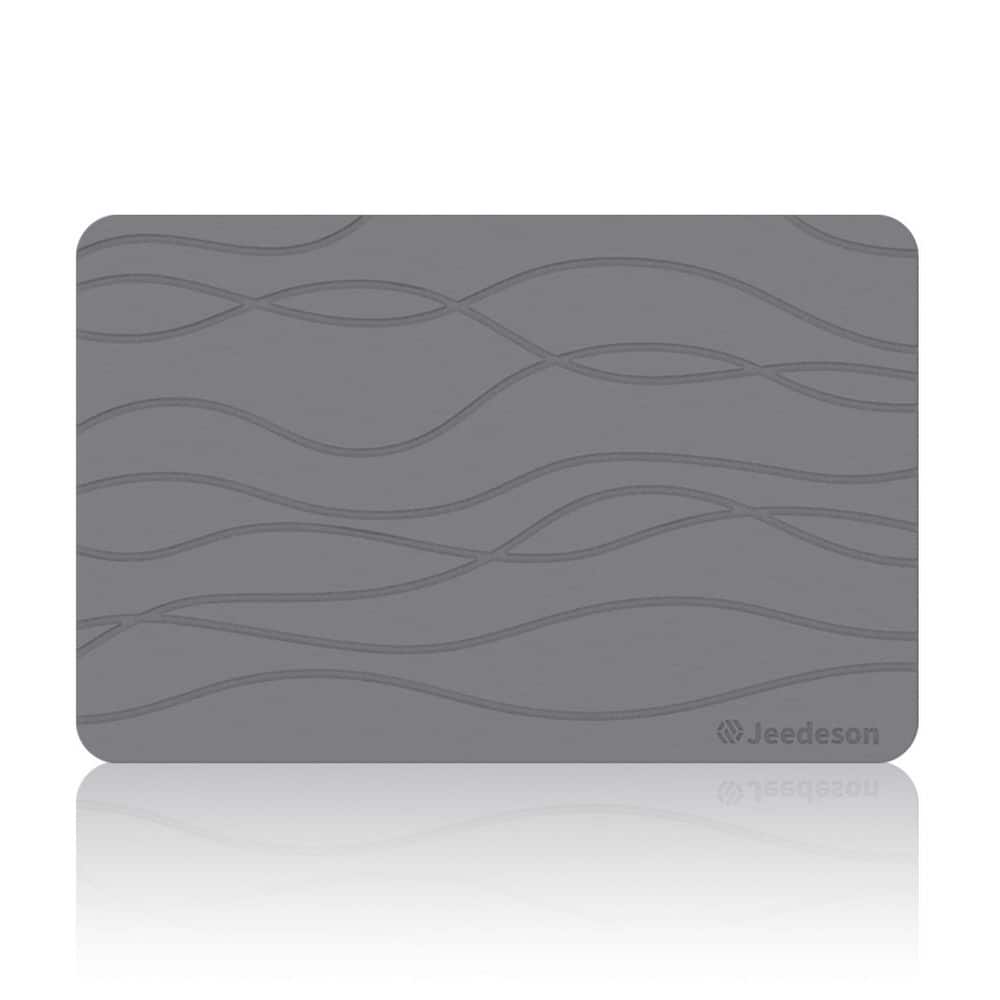 15.35 in. x 23.62 in. Stone Bath Mat Non-Slip Super Absorbent Stone Bath Mat for Bathroom Ktichen, Dark Gray