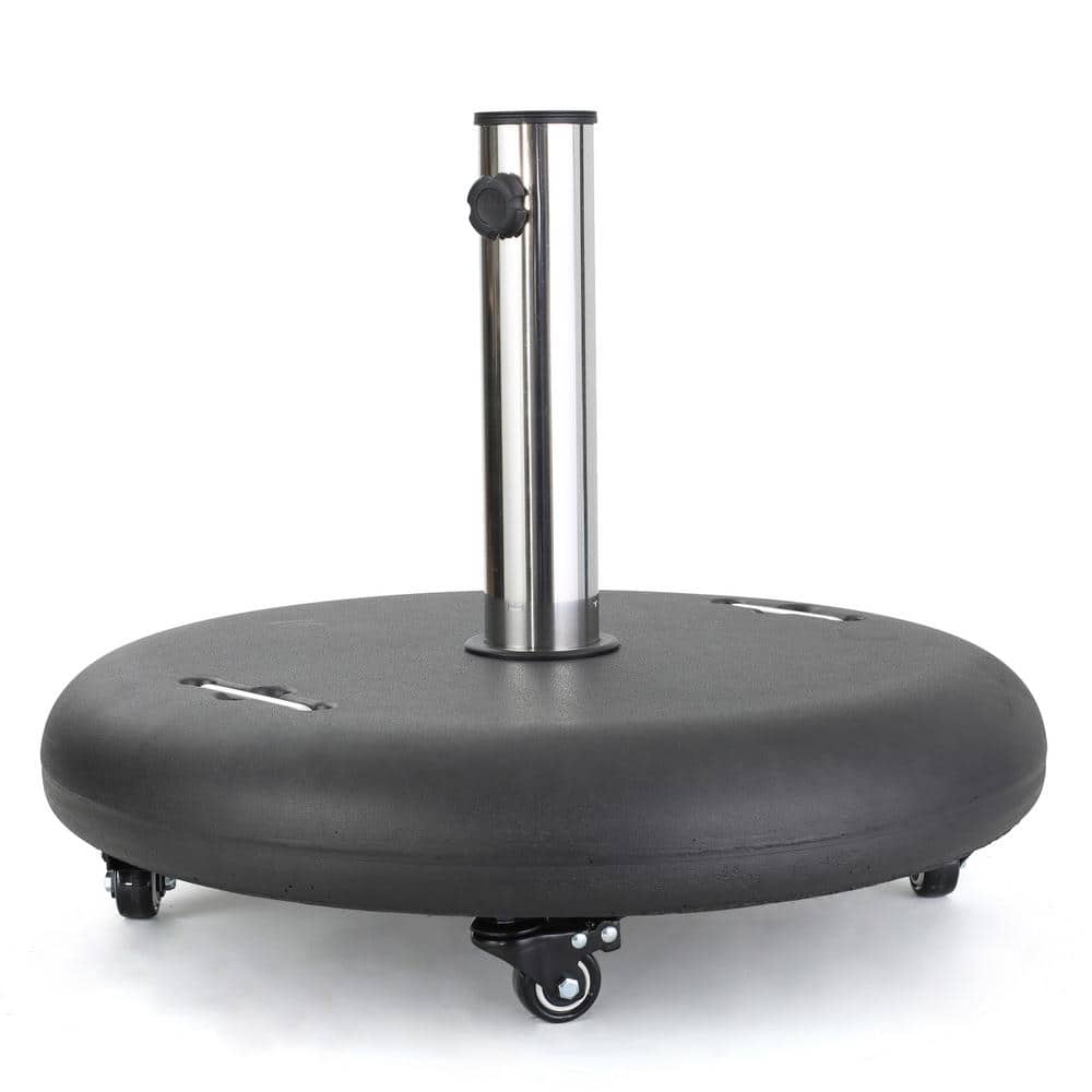 Outdoor Round Patio Umbrella Base in Black Market Heavy-Duty Umbrella Round