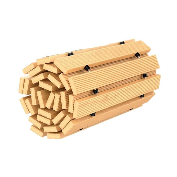 6 ft. Wooden Garden Pathway, Outdoor Roll Out Cedar Curved Walkway Weather-Resistant Decorative Garden Walkway, Natural